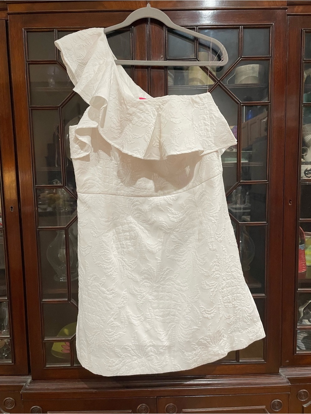 Lilly Pulitzer White One-Shoulder Ruffle Kipton Romper Dress NWT 16